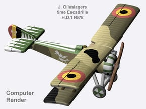 Jan Olieslagers Hanriot H.D.1 #78 (full color) in Smooth Full Color Nylon 12 (MJF)