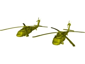 1/285 scale Sikorsky UH-60 Black Hawk x 2 in Clear Ultra Fine Detail Plastic