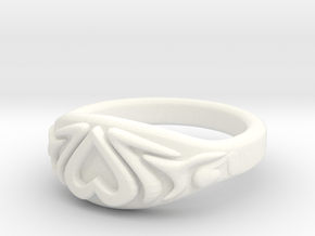 Heart Ring very small in White Processed Versatile Plastic