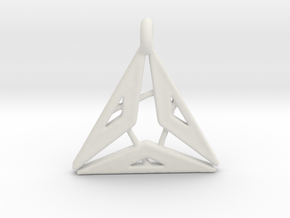 Triangle Pendant in White Natural Versatile Plastic