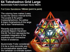 64 Tetrahedron Grid Large Vector Equilibrium in Full Color Sandstone