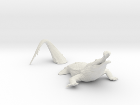 Sarcosuchus in White Natural Versatile Plastic: Small