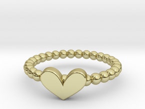 Heart Ring 01 in 18k Gold Plated Brass: 5.5 / 50.25