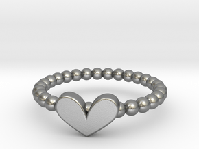 Heart Ring 01 in Natural Silver: 3 / 44