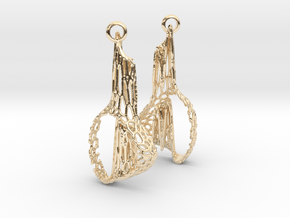 Voronoi Cascade Drop Earrings in 14k Gold Plated Brass