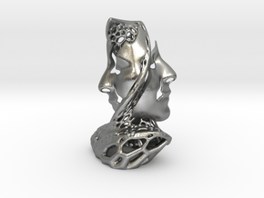 Two Faces in a Voronoi Tree (1st Edition) in Natural Silver: Small