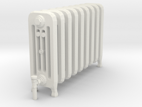 Radiator Heater 01. 1:12 Scale in White Natural Versatile Plastic