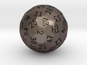d69 Sphere Dice in Polished Bronzed-Silver Steel