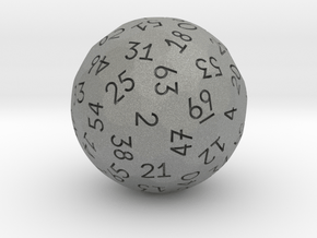 d69 Sphere Dice in Gray PA12