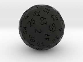 d69 Sphere Dice in Black Smooth PA12