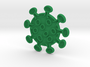 VIrus Icon in Green Processed Versatile Plastic