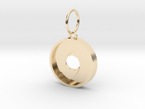 Camera Aperture Pendant in 14k Gold Plated Brass