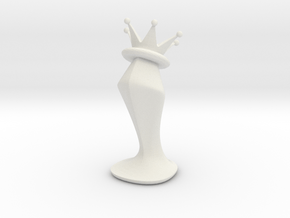 Puffing Chess-Queen-95mm in White Natural Versatile Plastic: Small