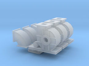 N Scale Blower w Elbow in Smooth Fine Detail Plastic
