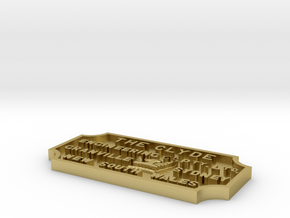 CLYDE ENGINEERING PLATE (1 1/8" SCALE) in Natural Brass