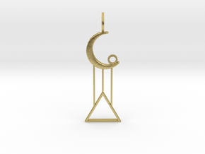 Symbol of the Moon Goddess #1 (Inner Child) in Natural Brass