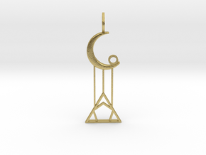 Symbol of the Moon Goddess #3 (Elder) in Natural Brass