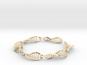 DNA Double Helix Bangle in 14k Gold Plated Brass