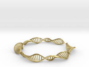 DNA Double Helix Bangle in Natural Brass