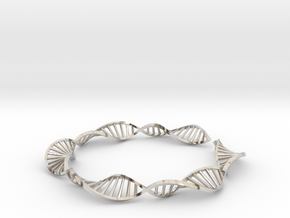 DNA Double Helix Bangle in Rhodium Plated Brass