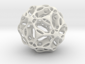 Double Folded Icosahedron in White Natural Versatile Plastic