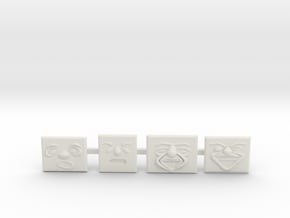 HO/OO Lionel Style Troublesome Faces set 2 in White Natural Versatile Plastic