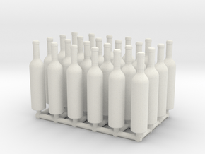 1:24 24 Wine Bottles in White Natural Versatile Plastic