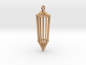 Phi Vogel Crystal Pendant in Polished Bronze