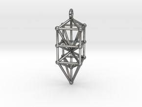 3d Kabbala Pendant in Polished Silver