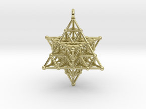 Merkaba Grid 2 Pendant in 18k Gold Plated Brass