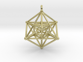 Metatron Cube Merkaba Pendant in 18k Gold Plated Brass