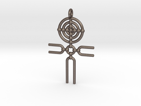 Cosmic Ankh Pendant in Polished Bronzed-Silver Steel