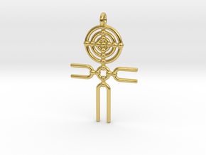 Cosmic Ankh Pendant in Polished Brass