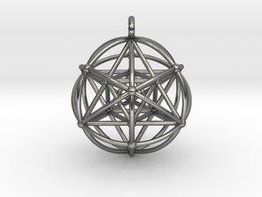 Merkaba Sphere Pendant in Polished Silver