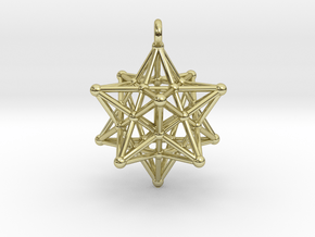 Stellated dodecahedron Merkaba Pendant in 18k Gold Plated Brass