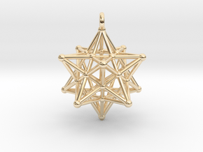 Stellated dodecahedron Merkaba Pendant in 14K Yellow Gold