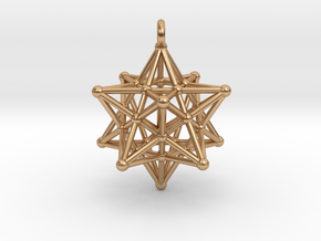 Stellated dodecahedron Merkaba Pendant in Polished Bronze