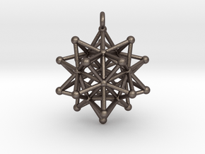 Stellated Icosahedron Merkaba Pendant in Polished Bronzed-Silver Steel