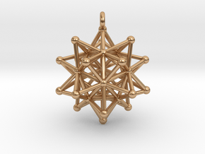 Stellated Icosahedron Merkaba Pendant in Polished Bronze