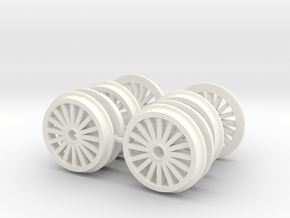 N Gauge Single Loco Wheels in White Processed Versatile Plastic