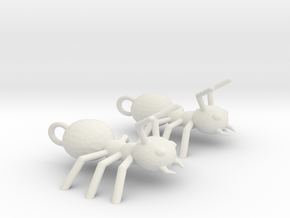 Ant earrings in White Natural Versatile Plastic