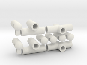 Flat Kite connector kit for 8mm dowels in White Natural Versatile Plastic