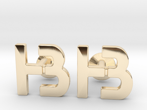 Custom Monogram Logo Cufflinks - HB in 14k Gold Plated Brass