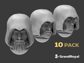 10x Barefaced : Hooded Marine Heads in Tan Fine Detail Plastic