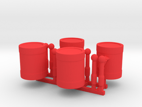 4 x Drums in Red Processed Versatile Plastic: d3