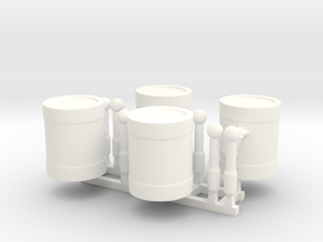 4 x Drums in White Premium Versatile Plastic: d3