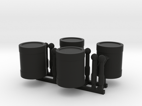 4 x Drums in Black Premium Versatile Plastic: d3