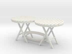 c-1-35 cafe table with slatted top 1/35th scale in White Natural Versatile Plastic