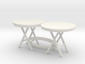 c-1-35 cafe tables  1/35 scale in White Natural Versatile Plastic