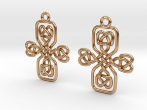 Celtic cross earrings in Polished Bronze